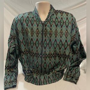 Halsey Collection Zip Lined Aztec Design Jacket